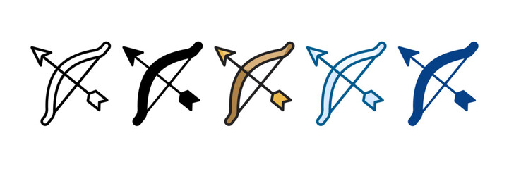 Archery Icon Set Multiple Style Collection