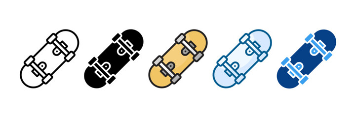 Skate Icon Set Multiple Style Collection