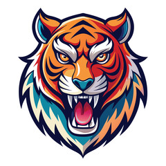 Obraz premium Fierce tiger head illustration