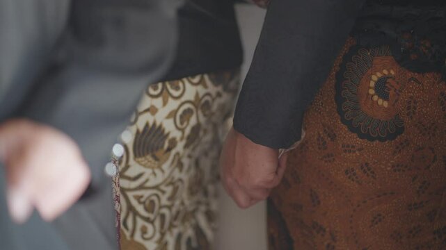 Probolinggo, East Java, Indonesia - August 3, 2023: Batik used by The Tengger tribe of Mount Bromo residents in Ngadisari Village held the Unan-unan ceremony