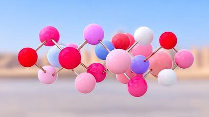 Interconnected nodes illustration digital art abstract environment modern design vibrant colors for science and technology