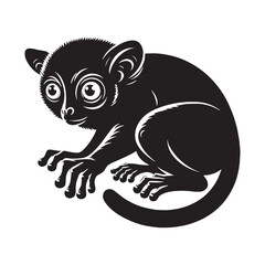 Clean tarsier silhouette vector designed for professional branding and logo creation – tarsier silhouette – tarsier vector – tarsier illustration – silhouette of tarsier

