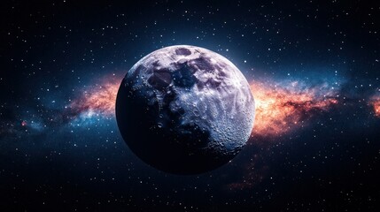 Obraz premium Moon, space, galaxy, cosmic, background, artwork, science, fiction, design, wallpaper