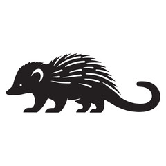 Simple tenrec silhouette vector ideal for modern logos, web designs, and branding – tenrec silhouette – tenrec vector – tenrec illustration – silhouette of tenrec

