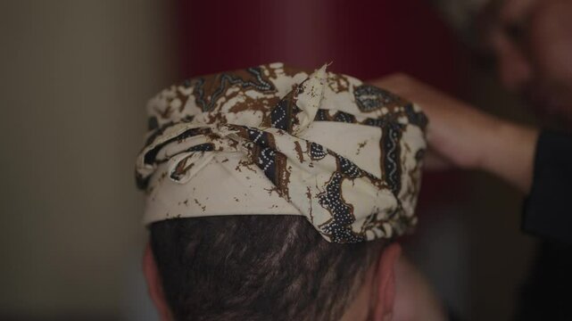 Probolinggo, East Java, Indonesia - August 3, 2023: Batik used by The Tengger tribe of Mount Bromo residents in Ngadisari Village held the Unan-unan ceremony
