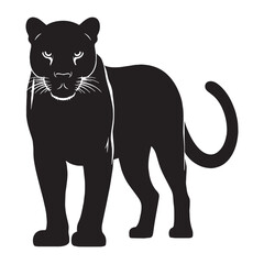 Simple panther silhouette vector ideal for modern logos, web designs, and branding – panther silhouette – panther vector – panther illustration – silhouette of panther

