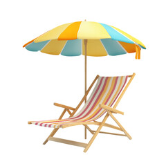 beach chairs and umbrella