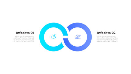 Infographic Design Depicting Business Data and Analytics with Linked Circular Elements