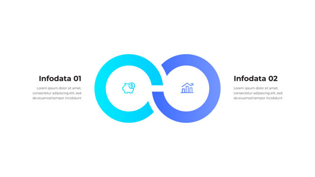 Infographic Design Depicting Business Data and Analytics with Linked Circular Elements