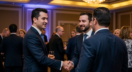 Business Networking Event: Handshake and Conversation