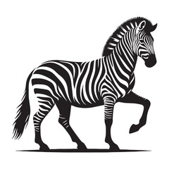 Clear zebra silhouette vector ideal for use in scalable branding, logos, and digital projects – zebra silhouette – zebra vector – zebra illustration – silhouette of zebra

