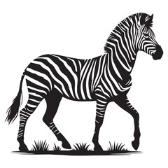 Clean and modern zebra silhouette vector designed for web design and scalable logos – zebra silhouette – zebra vector – zebra illustration – silhouette of zebra

