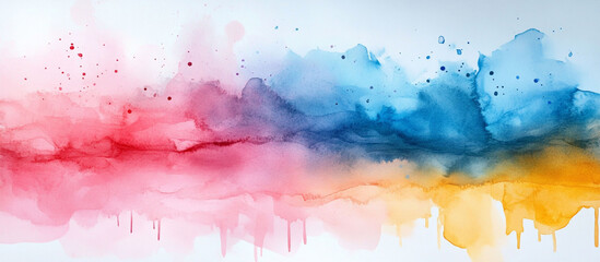 Abstract watercolor painting with vibrant colors.