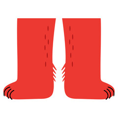 red monster leg beast creature flat color vector illustration template design