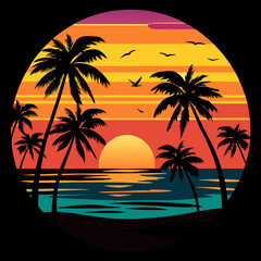 beach logo design vector