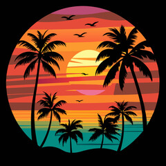 Obraz premium beach logo design vector