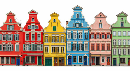 Fototapeta premium Colorful European Architecture Row of Houses Image