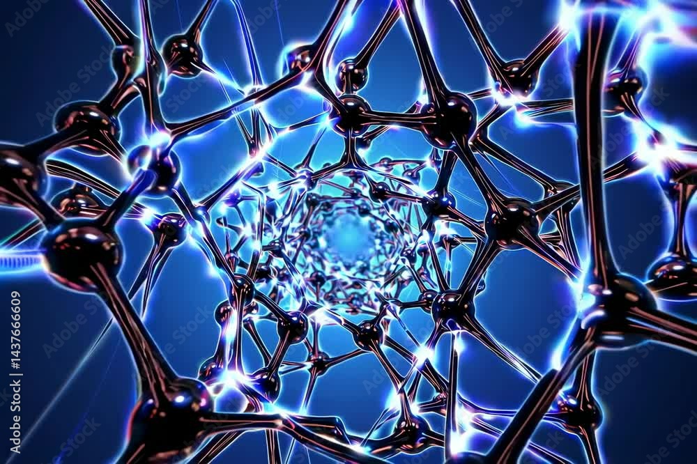 Aufkleber a 4k video featuring an abstract blue fantasy backdrop of technology, engineering, and science in mo
