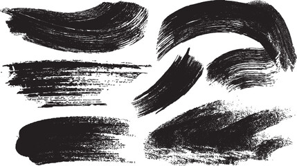 set with black brush strokes. Watercolor brush texture. Graphic element vector. Black set paint, ink brush, brush strokes, brushes, lines, frames, box, grungy. Grungy brushes collection, Grungy 