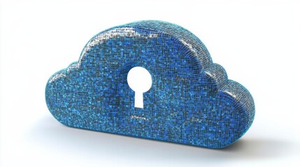 Cloud Security Concept with Lock Symbol Representing Data Protection and Privacy in Digital Space