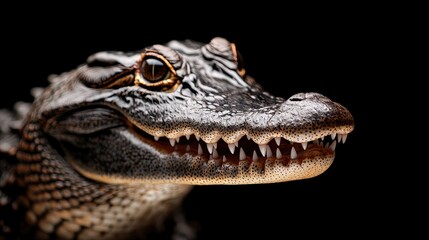 Obraz premium Close-Up of Alligator with Sharp Teeth and Intense Expression