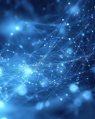 Abstract network of interconnected points and lines