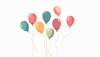 Colorful balloons floating in the sky, celebration theme