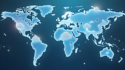 Cloud Service Expansion Timeline with World Map and Entry Icons