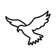American Eagle flying icon vector symbol coloring isolated on white background