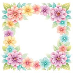 Fototapeta premium Decorative flower frame watercolor 