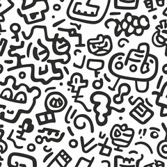 Abstract doodle pattern background