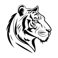 Fierce Tiger Mascot Vector Illustration Clipart Side View