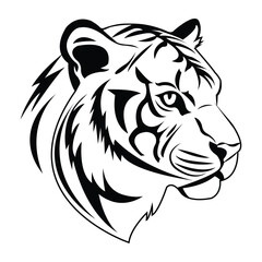 Fierce Tiger Mascot Vector Illustration Clipart Side View