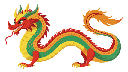 Obraz premium Chinese dragon watercolor vactor