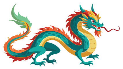 Chinese dragon watercolor 