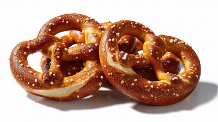 Golden Brown Soft Pretzels Arranged in a Decorative Group