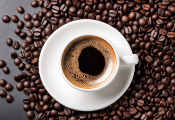 Obraz premium cup of coffee with beans
