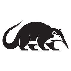 Detailed solenodon silhouette vector perfect for digital designs, logos, and branding – solenodon silhouette – solenodon vector – solenodon illustration – silhouette of solenodon

