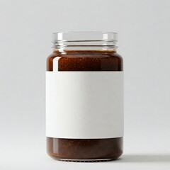 Manuka Honey Jar Blank Label Propolis Honey Isolated on White