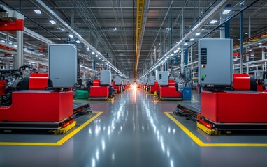 Obraz premium High-Tech Manufacturing Facility - Automated Production Line