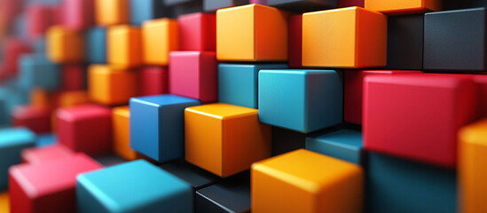 Abstract colorful cube background.