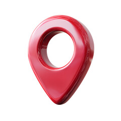 Glossy Red 3D Map Pointer Icon Location Marker Navigation Symbol