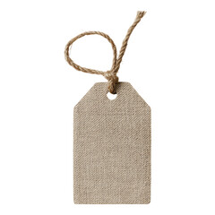 Linen fabric tag with a twine loop for labeling or gift wrapping.
