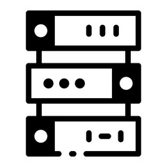 Data center server icon in glyph style 
