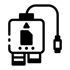 A filled style icon of a card reader 
