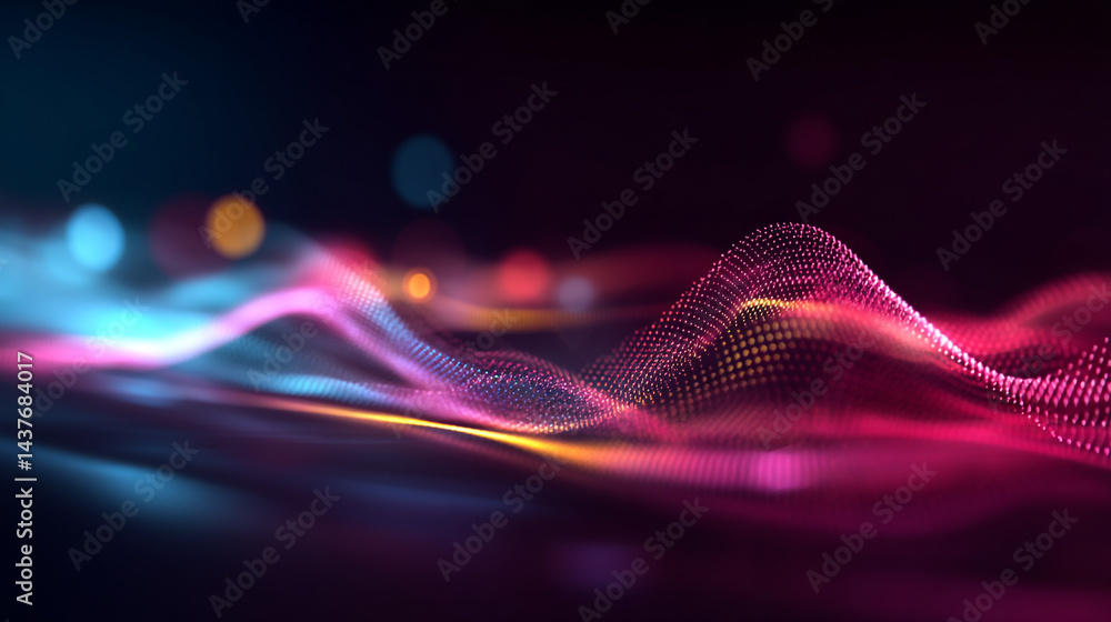 Poster visualization of sound waves. abstract futuristic background, illustration showing moving abstract e