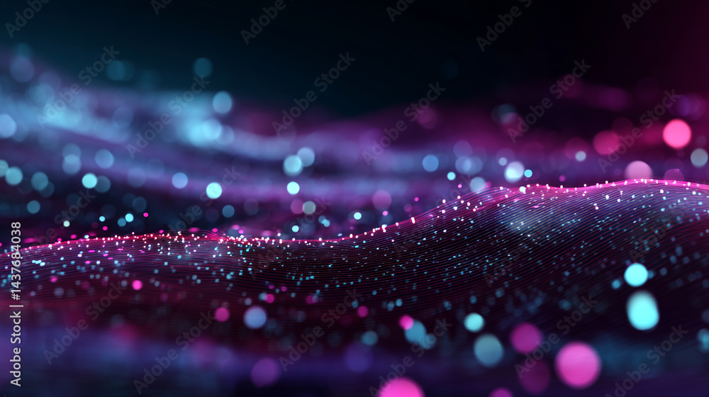 Poster visualization of sound waves. abstract futuristic background, illustration showing moving abstract e