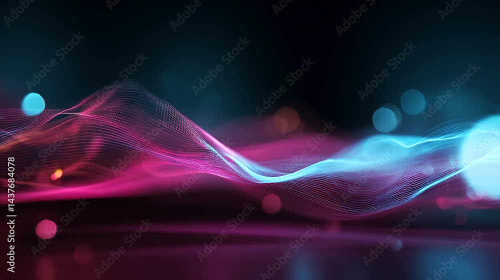 Poster visualization of sound waves. abstract futuristic background, illustration showing moving abstract e