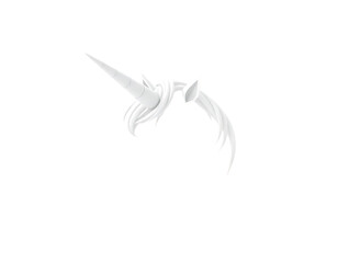 White Unicorn Horn and Hair Headband Costume Accessory