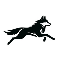 Fototapeta premium Vector running wolf.